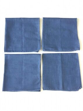 Cloth Napkins Set of 4 Solid Blue 16-1/2” Square Excellent Never Used